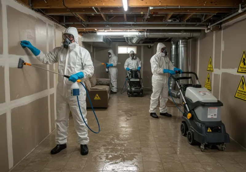 Basement Moisture Removal and Structural Drying process in Reform, AL